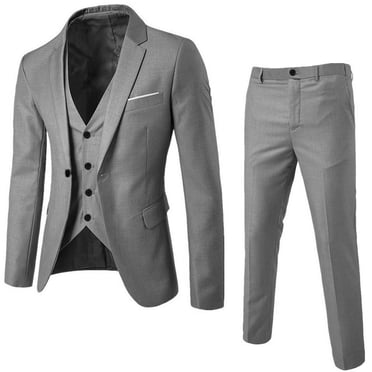 Kcodviy Pants Slim Party 3-Piece Mens Thicken Warm Wool Outerwear Men’S Vest R Business Button Jacket Men Wedding Suit Men's Jacket for Men Coats