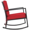 thumbnail image 4 of Costway Patio Rattan Rocker Chair Outdoor Glider Wicker Rocking Chair Cushion Lawn Red, 4 of 8
