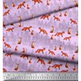 thumbnail image 3 of Soimoi Purple Heavy Canvas Fabric Cedar Tree & Fox Animal Decor Fabric Printed Yard 58 Inch Wide, 3 of 5