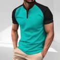 thumbnail image 2 of Kaemgyyd Men's Casual Henley Shirts Stylish Color Block Short Sleeve Summer Tops Lightweight Button Crew Neck Pullover Basic Tees, 2 of 6