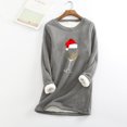 thumbnail image 1 of Chandails à Capuchon pour Femmes, Mode Décontractée d'Hiver, Tempérament, sous-Couche Chaude en Peluche, Imprimé de Noël, Manches Longues, Col Rond, Tenues Décontractées pour Femmes en Liquidation, 1 of 6