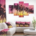 thumbnail image 1 of Row of Beautiful Palms under Magenta Sky - Extra Large Wall Art Landscape, 1 of 3