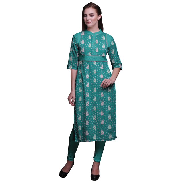 Bimba Robe Kurti Longue Indienne Imprimée, Tunique Droite, Robes pour Femmes