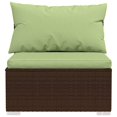 thumbnail image 2 of vidaXL 4 Piece Garden Lounge Set with Cushions Brown Poly Rattan, 2 of 5