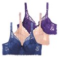 thumbnail image 1 of Kcodviy Pack of 3 Women Plus Size Bra Bras with Underwire Push Woman's Bra Up Bra Set Women Sports Bras Bustier Sports Bra Training Large Bras for Women Bra, 1 of 2