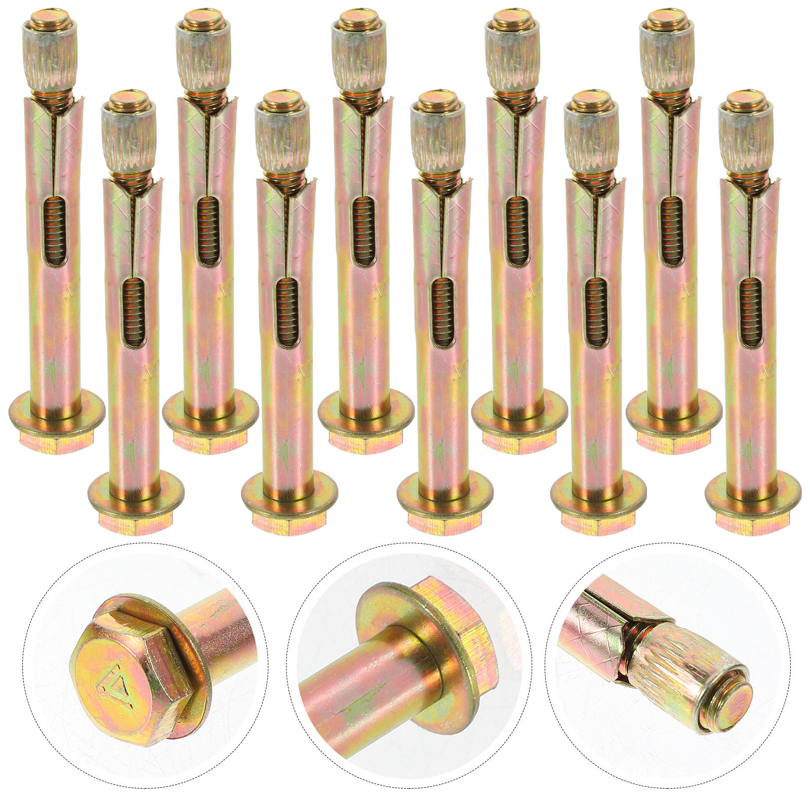 CRAFTHROU 10pcs Concrete Expansion Bolts Carbon Steel for Wall Mounting Solutions