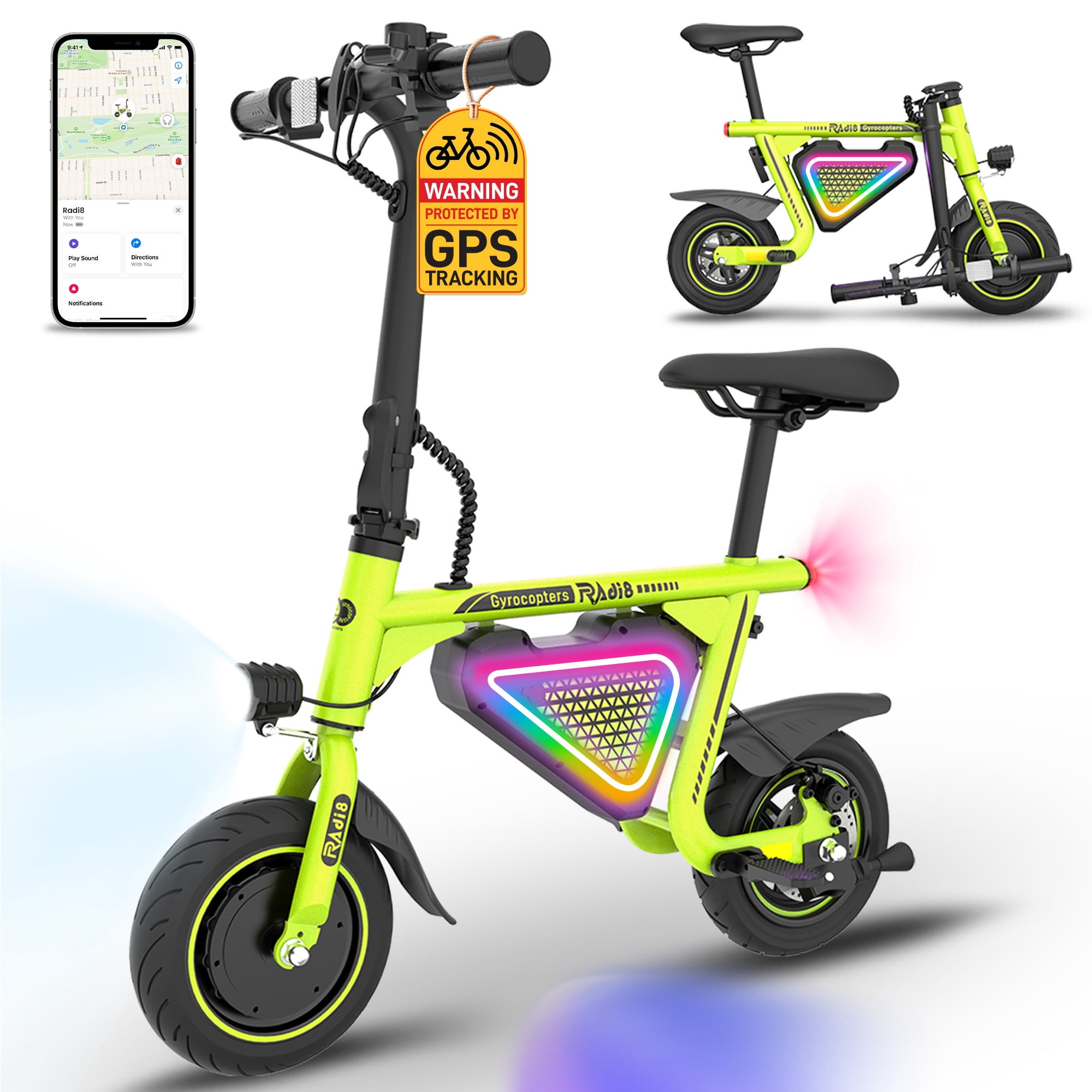 Gyrocopters Radi8 Electric scooter (Green) | UL 2272 approved | 25