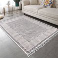thumbnail image 4 of Casavani Outdoor Yoga Flat Weave Geometric Rug,Beige 5x8Ft, 4 of 6