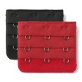 thumbnail image 1 of INSPIRE CHIC Rallonges de Soutien-Gorge pour Femmes à 3 Crochets 3 Rangées Bretelle de Soutien-Gorge Extensible Boucle Crochets Bande de Soutien-Gorge Noir-Rouge 2, 1 of 5