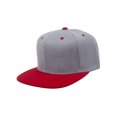 thumbnail image 1 of Top Headwear Casquette à Visière Plate Réglable à Bouton-Pression - Gris Chiné/rouge, 1 of 2