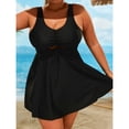 thumbnail image 3 of Womens One Piece Swimsuits, Two Piece Oversized Swimsuits for Women Flowy Ruched Tankini Swim Dress with Bottoms Plus Size Bathing Suits L-5XL Bathing Suits Woman Clearance, 3 of 6
