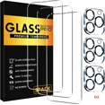 thumbnail image 1 of iPhone 15 Pro Max Screen Protector [3-Pack] + Camera Lens Protector - Case Friendly, Tempered Glass, Easy Install, 1 of 6