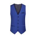 thumbnail image 2 of EGNMCR Débardeurs Homme Homme Uni Mode Rétro avec Poches Bouton Col en V Débardeurs Hauts Blouse, 2 of 9