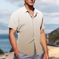 thumbnail image 4 of Pisexur T Shirts for Man , Chemise Décontractée pour Hommes, Col Rabattu, Manches Courtes, Boutonnée, Khaki, G, Golf, Hommes, 4 of 7