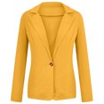 thumbnail image 4 of Yuyuzo Womens Blazer Lapel Collar Long Sleeve Open Front Button Tunic Tops Solid Color Fall Suit, 4 of 4