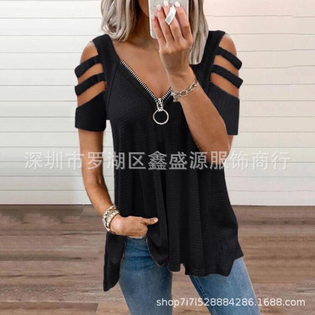 Wangscanis Women T-shirt, Leopard Printed Pattern Short Sleeve V-neck Tops