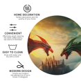 thumbnail image 3 of Vsdgher Castle Red Green Sky Dragon Print Leather Coasters for Drinks, Durable Drink Coasters 4 Set for Tabletop Protection, Luxurious Home Décor and Housewarming Gift-Round Shape, 3 of 6