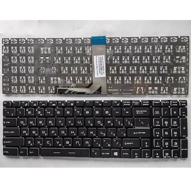 Clavier d'Ordinateur Portable Rétroéclairé US/RU/SP/FR pour MSI GT72 GS63 GE72 GL62M CX72 PX60 GE62 GP62 GV62 CR72 GL65 PX60 PE70 PE60 GL65 RU Sans Rétroéclairage Noir