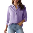 thumbnail image 1 of Women's Striped Button Down Blouses Casual Long Sleeve Shirts, 1 of 6