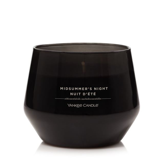 Yankee Candle Bougie Parfumée, Nuit de la Mi-Été, 10 oz, Collection Studio, Pot en Verre de Couleur Noire avec une Forme simple et Moderne et Étiquette de Parfum Imprimée, Cire de Soya avec Mèche en Fibre Naturelle, Idéal pour Créer une ambiance Maison Accueillante avec des Parfums Boisés et Herbacés.