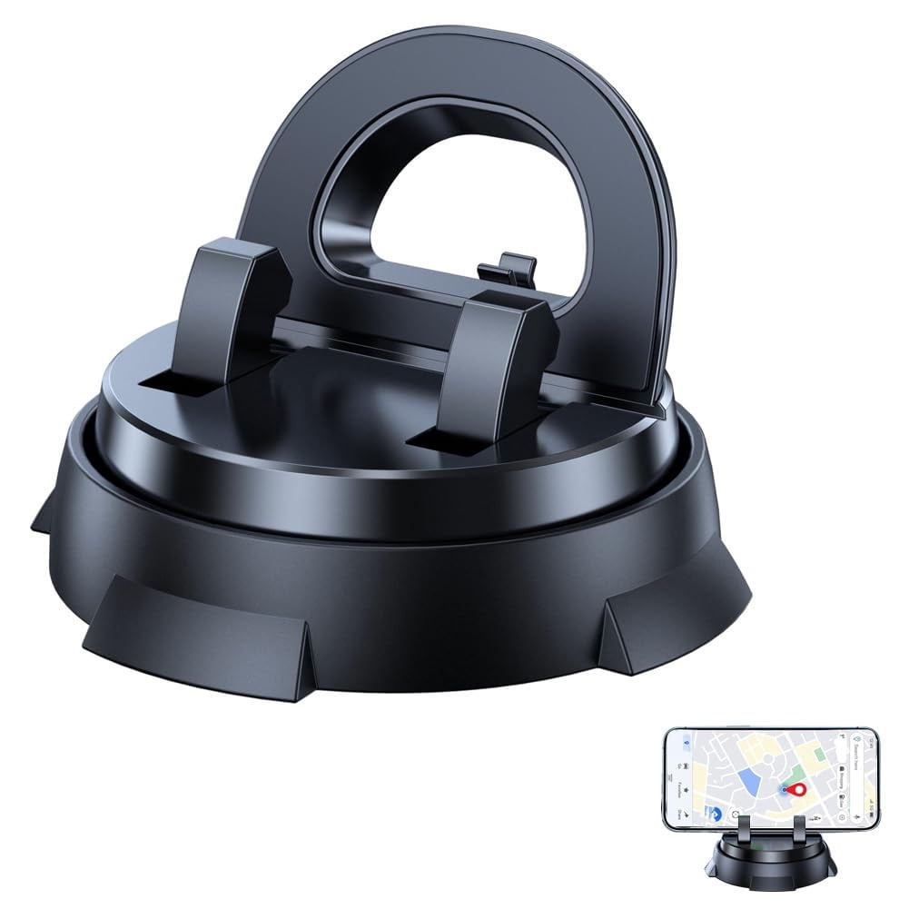 Chmadoxn Car Phone Mount Dashboard Center Console 360-Degree Rotatable Mobile With Non- Base Strong Adsorption Car No Installation Requ Smart Phone Holder