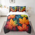 thumbnail image 2 of YST Rainbow Leaf 7-Piece Comforter Set, Autumn Leaves Bedding, King, Cozy, 2 of 4