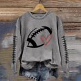 thumbnail image 2 of Aocisk Chandail à Capuche Léger à Manches Longues pour Femmes avec Imprimé Graphique de Football, Col Rond, Gris, Taille TG, 2 of 4
