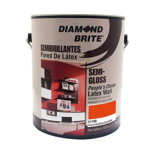 Diamond Brite Paint 51100 Peinture au Latex Brillante et Riche de 1 Gallon Rouge Écarlate