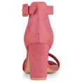 thumbnail image 4 of BLISSFUL STEP Women's Shoes Ankle Strap Block Heel Buckle Open Toe Sandals Watermelon Red 10, 4 of 8