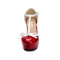 thumbnail image 2 of BLISSFUL STEP Escarpins à Plateforme pour Femmes à Bride en T avec Nœud Vintage à Talons Blocs Rouges 10, 2 of 8