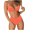 thumbnail image 1 of EGNMCR Bikini Set Fashion Women Solid And Printed Swimwear Bikini Split Swimsuit Set, 1 of 3