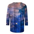 thumbnail image 5 of TIMIFIS Chandails à Manches 3/4 pour Femmes, Col Rond Décontracté, Imprimé, Chandail d'Été Tendance, Ample, Confortable, Doux, Blouses Automne, 5 of 5