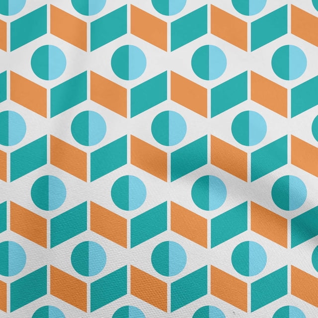oneOone Velvet Sky Blue Fabric Geometric Dress Material Fabric Print Fabric By The Yard 58 Inch Wide