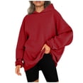 thumbnail image 1 of Oversized Hoodies for Women Sweatshirts Long Sleeve Pullover Fall Winter Solid Color Tops, 1 of 7
