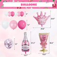 thumbnail image 3 of Spot de Fête! 103 Pcs Décorations de Fête d'Anniversaire Roses, Arche de Ballons, Nappe, Bannière, Rideau à Franges, Dessus de Gâteau, Ruban, Pompe à Ballons, Décoration d'Anniversaire pour Femme Fille, 3 of 8
