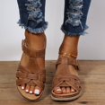 thumbnail image 2 of Muffin Faux Leather Round Toe Black Platform Straw Mesh Wedge Casual Sandals, 2 of 8