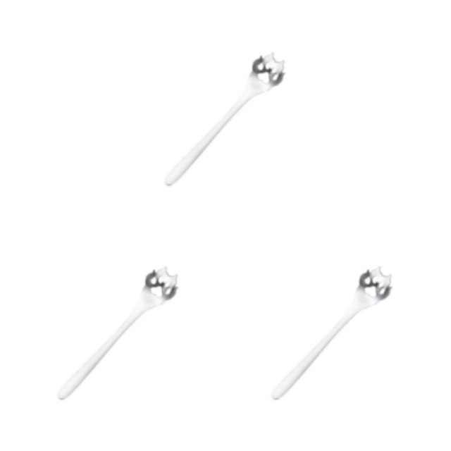 Ruiboury Exquisite Stainless Steel Mixing Spoon For Tea Essential For Tea Lovers Essential For Tea Drinking Stainless Steel Spoon Dog Paw Colander Sil 1 3Set