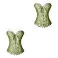 thumbnail image 2 of Goriertaly Corset Bustier Lingerie Moulant Élégant pour Femme en Dentelle avec Armatures, Vert, TG, Ensemble de 2, 2 of 6