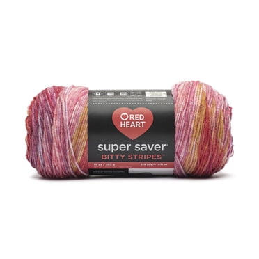 Red Heart® Super Saver® Bitty Stripes™ Fil, Acrylique #4 Moyen, 10oz/283g, 515yd