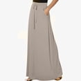 thumbnail image 4 of FAIWAD Women's Elastic High Waisted Maxi Skirt Drawstring Loose Casual Basic A-Line Skirts with Pockets, 4 of 8