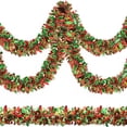 thumbnail image 2 of christmas decorations outdoor Christmas Garland Xmas Rattan Metallic s Garland Glitter Christmas Tree Hanging Wreath Decor For Staircase Railing Banister Indoor Outdoor Ornament, 2 of 6