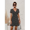 thumbnail image 1 of New Women's Print Floral Dress Dot Color Sexy V-Neck Patchwork Ruffles Beach Style Office Lady New Mini Vestido, 1 of 2