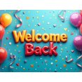 thumbnail image 4 of Welcome Back Banner Gradient Heart Stars Party Decoration Background Backdrop for Office Classroom Event Photography Celebration Decors, 4 of 4