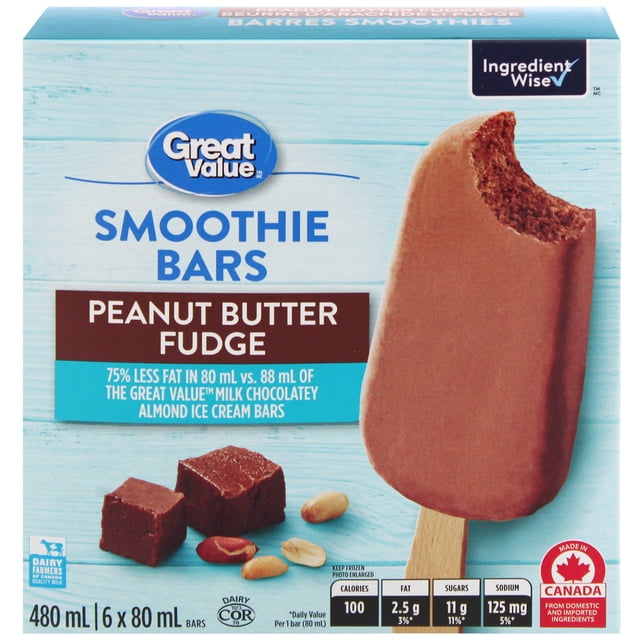 Barres Smoothies Beurre d'Arachide et Fudge 480 ml (6 x 80 ml)