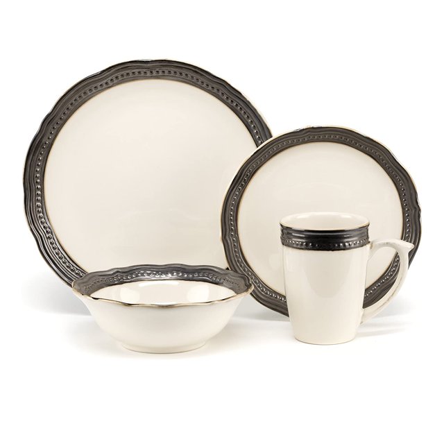 Cuisinart CDST1-S4AE Jenna Collection Naturelle Grès Ensemble de Vaisselle de 16 Pièces