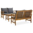 thumbnail image 1 of vidaXL 3 Piece Garden Lounge Set with Cushions Solid Acacia Wood, 1 of 5