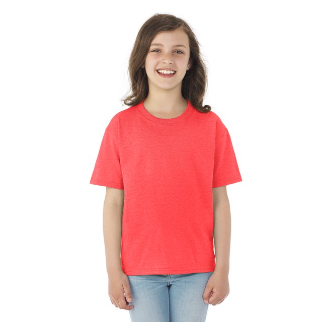 Fruit Of The Loom T-Shirt à Manches Courtes en Coton HD pour Jeunes, 6/8, Rétro Chiné
