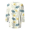 thumbnail image 5 of Pompotops T-shirt Ample Imprimé pour Femme Blouse à Manches 3/4 Col Rond Hauts Décontractés Liquidation, 5 of 5