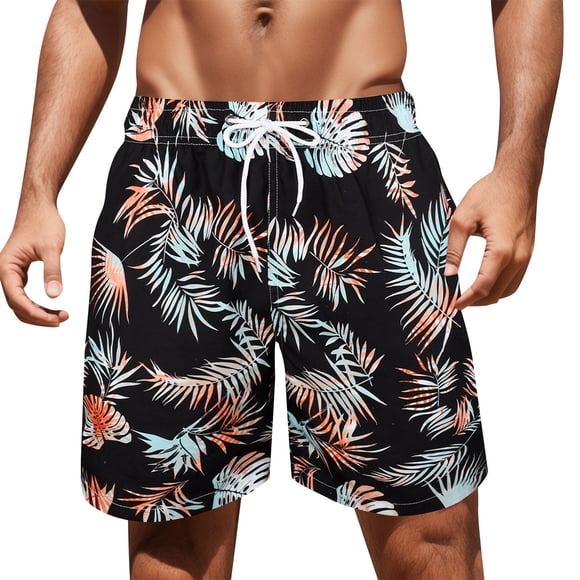 Ketyyh-chn99 Mens Swim Trunks Mens Skin Lace Up Pocket Spring Holiday Beach Beach Pants Swimming Trunks Shorts Size for S,Black