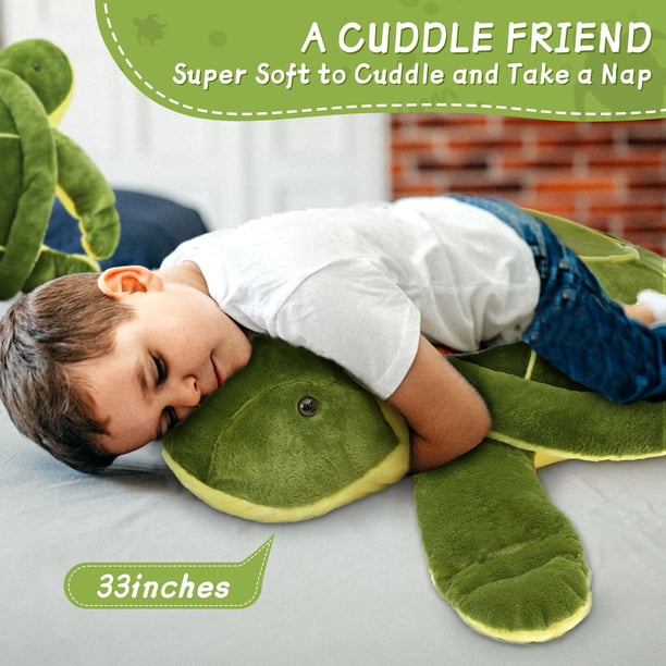 MorisMos Crocodile Peluche Géante XXL 65 cm avec Bébés dans Le Ventre, Réaliste Alligator en Peluche Grande Douce Mignon, Idée Cadeau pour Enfant Filles Garçons Anniversaire Décorations Noël